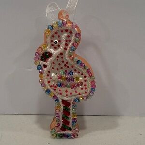 Colorful Beaded Flamingo Ornament